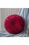 Lucoss Zierkissen Home 35cm rundes Wurfkissen Handgefertigtes Kürbissamt Samt Dekoratives Rückenkissen Kissen für Couch Wohnzimmer Stuhl Couch Schlafsofa (Rot)