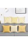 Alishomtll 6er Set Kissenbezug Outdoor Kissenhülle Zierkissenbezug Deko für Couch Sofa Polyester 45 x 45 cm Gelb