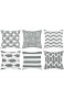Alishomtll Kissenbezüge 45x45 cm Kissenhüllen 6er Set mit Geometrischen Mustern Dekokissenbezüge für Sofa Zimmer Zierkissenbezüge Grau Polyester