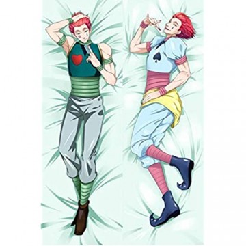 Dennieke Japanese Anime Hunter x Hunter Hisoka Csai Male Hugging Body Pillow Cover Case Bedding Pillowcases Covers Dakimakura Zierkissenbezüge Cover Kissenbezüge 160x50cm Peach Skin