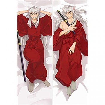Dennieke Japanese Anime Inuyasha Characters Throw Pillow Cover Hugging Body Pillowcase Throw Dakimakura Zierkissenbezüge Cover Kissenbezüge Dropshipping Custom 150x50cm Peach Skin