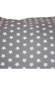 Hans-Textil-Shop Kissenbezug Sterne Stars 8 mm Baumwolle - Schadstoffgeprüfter Stoff - Kissenhülle Kopfkissenbezug Zierkissenbezug (Weiß auf Grau 40x40 cm)