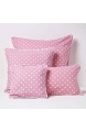 Homescapes Gepunktete Kissenhülle für Zierkissen rosa 30 x 30 cm Zierkissenbezug mit Polka-Dots-Muster aus 100% Baumwolle mit Reißverschluss