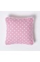 Homescapes Gepunktete Kissenhülle für Zierkissen rosa 30 x 30 cm Zierkissenbezug mit Polka-Dots-Muster aus 100% Baumwolle mit Reißverschluss