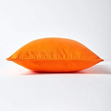Homescapes orange Kissenhülle 30 x 30 cm Deko-Kissenbezug mit Reißverschluss aus 100% Baumwolle unifarbener Zierkissenbezug für Dekokissen und Sofakissen