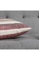 MIULEE 2er Pack Leinenoptik Home Dekorative Streifen Kissenbezug Kissenhülle Kissenbezug Zierkissen Sofakissen für Geschenk Sofa Schlafzimmer mit Reißverschlüsse 50x50 cm Rotwein