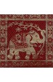 Stylo Culture Baumwolle Dekorative Kissenbezug Brokat Selbst Design 40 x 40 Zierkissenbezüge Maroon Elefanten Kissenbezug