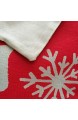 Unimall Kissenbezug Weihnachten 45x45cm Weihnachtsdeko 4 Stück Dekorative Kissenhülle aus Leinen Rot Zierkissenbezüge mit schönem Weihnachtsmotiv (Nikolaus Schneeflocken Elch)