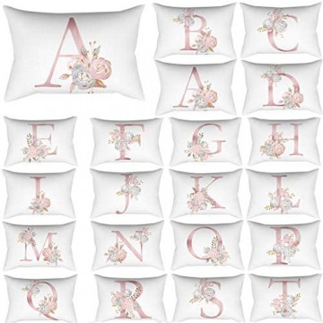 Xmiral Kissenhüllen Kopfkissenbezug Alphabet Blume Gedruckte Pillowcase Zierkissenbezüge 30cm x 50cm(H)