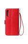 WIWJ Kompatibel mit Samsung Galaxy A50 Hülle Reißverschluss Lederhülle Wallet Handyhülle Klapphülle Ultra Slim Flip Case Stand Schutzhülle 360 Grad Bumper Tasche-Rot