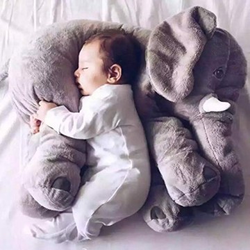 Baby Kissen Lagerungskissen Stillkissen Baby Elefant Kissen Kuscheltier Spielzeug Kinderbett Kissen für schwangere Frauen Kissen Kind Schlaf Elefant Baby Kind Kissen 60cm