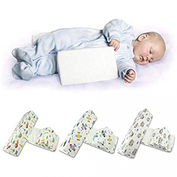 Holmeey Baby Seite Schlafkissen Abnehmbares und waschbares Anti-Rolling-Seitenkissen Babykissen Soft Side Support Pillow Verstellbares Babyschlafkissen für Babys