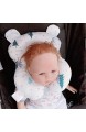 YIWOYI Baby Weiches atmungsaktives Kissen U-förmiges Sitzkissen aus reiner Baumwolle im Cartoon-Design Nackenschutzkissen für Kleinkinder Sicherheits-Kopfstütze (graue Wolken)