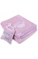 Baby Essentials 30x40 Fleece Babydecke mit Satinbesatz für Jungen Mädchen (Schafe mit Schild)