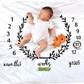 Baby-Fotografie-Stütze Meilenstein-Decke Baby wöchentliches monatliches jährliches Hintergrund-Fotografiehintergrund (Olivenzweige 100 X 100 Cm)