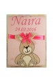 Babydecke mit Namen und Datum bestickt Baby Geschenke 802027 (Rosa - Hase)