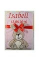 Babydecke mit Namen und Datum bestickt Baby Geschenke 802027 (Rosa - Hase)