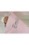 Babydecke mit Namen und Datum bestickt MINKY Baumwolle Füllung (75 x 100 cm Sterne - Hellrosa) (900102)