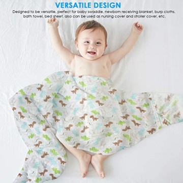 Babydecke Wickeldecke 1 Stück Baby Schmusedecke Musselin Cartoon Baby Swaddle Decke für Neugeborene Jungen Mädchen 120 x 120 cm