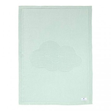 Erstlingsdecke Baumwolle in Mint 100x70 cm von nordic coast | Babydecke Wolken für Ihr Baby | Premium Qualität | 100% Baumwolle
