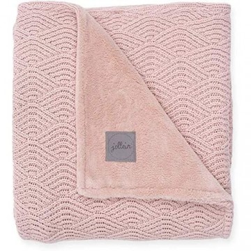 Jollein Strickdecke Babydecke 75x100 cm River knit pale pink corale fleece