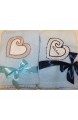 Kuschlige-romantische Mädchen+Jungen Babydecke Decke mit Herz und Namen bestickt 75 x 100 cm