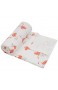 Musselin Babydecke 110x110cm 6-Lagig Baumwolle Kuscheldecke Weich Atmungsaktiv Oeko-TEX Wickeldecke Einschlagdecke (Flamingo)