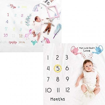 WINBST Baby Monatsdecke Monatliche Decke Meilenstein Decke Fotodecke aus Flanell Fotografie Requisiten Weihanchtsgeschenk