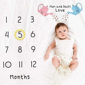 WINBST Baby Monatsdecke Monatliche Decke Meilenstein Decke Fotodecke aus Flanell Fotografie Requisiten Weihanchtsgeschenk