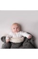 Ziggle Luxuriöse Babydecke aus Sherpa-Fleece mit grauem Baumwoll-Zopfmuster für Kinderbett und Kinderwagen Geschenk für Neugeborene