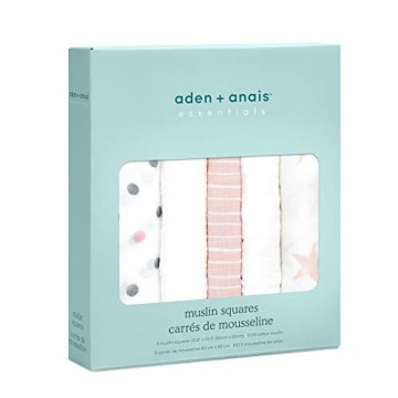 aden + anais G3375B doll 5-packaden muslin squares rosa