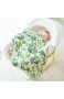 Bambus-Musselin-Wickeldecke quadratisch ultraweich Bio-Baumwolle perfekt für Babyshower als Spucktuch und Kinderwagen-Abdeckung baumwolle Tropische Palmenblätter 120x120cm/47x47inch