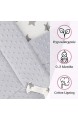 BlueberryShop Fleece Minky Wickeldecke Schlafsack für Neugeborene Für Kinder von 0 bis 3 Monaten Baby Shower 75 x 80 cm Weiß Grau