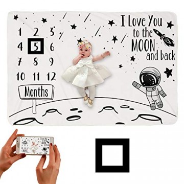 Hocaies Baby Monatliche Decke Babyfotografie Decke Multifunktionale Baby Flanell Decke Schönen Hintergrund Muster Geeignet für Neugeborene Baby Dusche Geschenke und Monatliche Wachstumsrekorde.