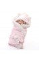 Neugeboren Wickeldecke Kapuze Baby Schlafsäcke Winter Pucktücher für Kinderwagen 0-6 Monate 80 * 80cm Rosa