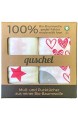 Pucktücher / Puckdecken / Spucktücher / Swaddle Blankets 120x120 cm aus 100% Bio-Baumwolle. Pflegeleicht kuschelig weich und GOTS zertifiziert.