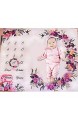 SH-Flying Baby-Monatsmeilenstein-Decke Hintergrund-Decke Baby-Monatsdecke Blumenkranz-Stirnband Superweiche Baby-Windeldecke für Fotografie 100 cm x 150 cm
