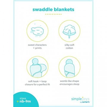 Simple Joys by Carter\'s Unisex Baby nursery-swaddling-blankets 2-pack Swaddle Blankets