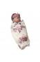 Verve Jelly Neugeborene Baby Mädchen Erhalten Decke Stirnband Set Blumendruck Wickeldecken für Neugeborene