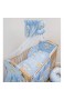 Baby Comfort Bettwäsche-Set mit Betthimmel für Babybett gepolsterter Stoßschutz 180 cm 120 x 60 cm 7-teilig