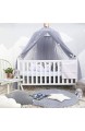 Betthimmel Prinzessinnen-Kinderbett rund Kuppel Spielzelt Vorhänge Moskitonetz für Kinderbett Kinderzimmerdekoration (grau)