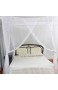 JYCRA Moskitonetz für Doppelbett rechteckig einfarbig Betthimmel Betthimmel mit 4 Öffnungen einfache Installation Polyester weiß 190cm x 210cm x 240cm