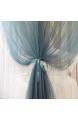 Mengersi Betthimmel mit 4 Ecken Betthimmel Bettvorhang mit 4 Lichtern Moskitonetz Bettvorhänge Prinzessin Schlafzimmer Dekoration Zubehör für Mädchen und Erwachsene (voll blau und weiß)
