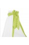 Sugarapple Baby Betthimmel mit Schleife für Babybetten oder Kinderbetten 150 cm Höhe x 200 cm Länge Babybett Babyhimmel Vorhang aus 100% Baumwolle Punkte apfelgrün