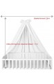 Sugarapple Himmel für Kinderbetten Babybetten seitlich quer verwendbar Uni weiß 100% Öko-Tex Baumwolle 280x170 (BxH) cm