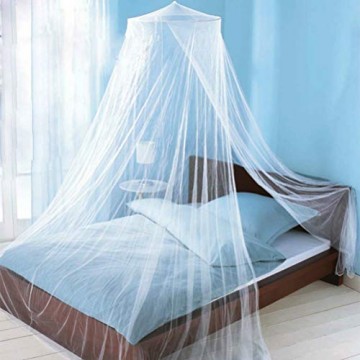 CJMM Betthimmel Baldachin Mückenschutz Insektenschutz netz für Doppelbetten Baby Kid Kinder daheim oder für die Reise Hohe 250cm (Weiß)