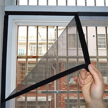 ECYC DIY Fenster Insektenschutz Anti-Moskito-Fenster Moskitonetz unsichtbar mit Magic Sticker (Grau 150x160cm)