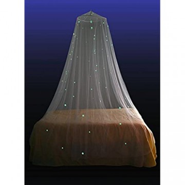 ledyoung Luxuriöses und elegantes Moskitonetz Glow in Dark mit leuchtenden Sterne Betthimmel Net für Erwachsene Babys Outdoor Camping