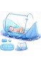 LVPY Babybett Moskitonetz Portable faltbett Pop Up Sommer Travel Krippe mit Moskitonetz Babybetten Neugeboren Kinderbett für 0-3 Jahre - Blau