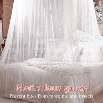 Moskitonetz innislink Mückennetz Baldachin Fliegennetz Moskitonetze Insektennetz Feinmaschiges Reißfestes Insektenschutz Mückenschutz Mosquito Netz für Doppelbett Einzel-Bett 260 x 61 x 1250 cm -Weiß